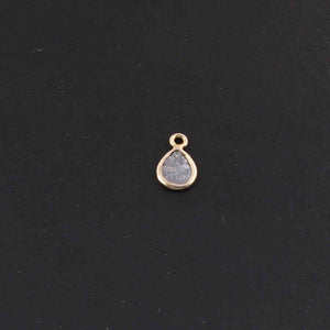 1 Pc Natural Rough Grey Diamond 925 Sterling Vermeil Pendant - Raw Uncut Diamond -6mmx9mm BDU066 - Tucson Beads