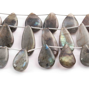 1 Strand Labradorite Smooth Pear Briolettes - Labradorite Pear Shape Beads 28mmX12mm-19mmx13mm 8.5 Inches BR01455 - Tucson Beads