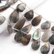 1 Strand Labradorite Smooth Pear Briolettes - Labradorite Pear Shape Beads 28mmX12mm-19mmx13mm 8.5 Inches BR01455 - Tucson Beads