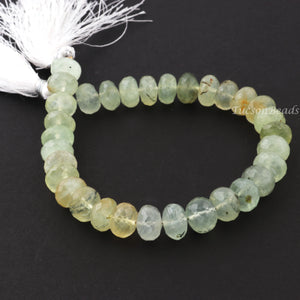 1 Strand Prehnite Faceted Rondelles  -Faceted Round Shape  Rondelles - 9mm -8 Inches BR1217 - Tucson Beads