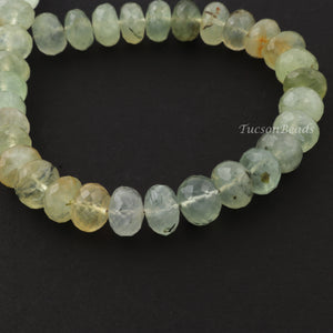 1 Strand Prehnite Faceted Rondelles  -Faceted Round Shape  Rondelles - 9mm -8 Inches BR1217 - Tucson Beads