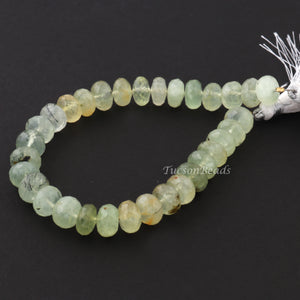 1 Strand Prehnite Faceted Rondelles  -Faceted Round Shape  Rondelles - 9mm -8 Inches BR1217 - Tucson Beads