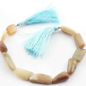 1 Strand Milky Aquamarine Smooth Briolettes - Center Drill Tumble Beads 20mmx8mm-12mmx8mm 8 .5 Inches br048 - Tucson Beads