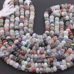 1  Long Strand Multi Stone Smooth Briolettes - Round Shape  Briolettes - 9mmx10mm- 12 Inches BR3041 - Tucson Beads