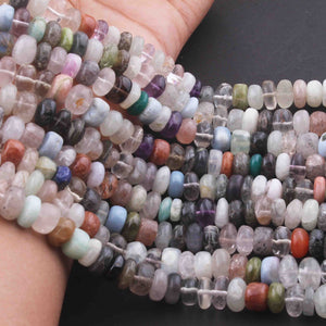 1  Long Strand Multi Stone Smooth Briolettes - Round Shape  Briolettes - 9mmx10mm- 12 Inches BR3041 - Tucson Beads