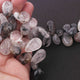 1 Strand Black Rutile Smooth  Briolettes -Pear Briolettes  13mmx12mm-24mmx15mm 9.5 Inches BR3798 - Tucson Beads