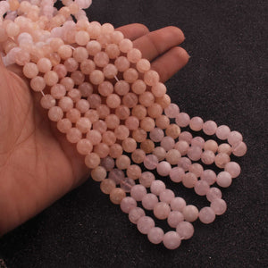 1 Strand Morganite Smooth Round Balls - Plain Round beads- 8mm 16 Inches BR02543 - Tucson Beads