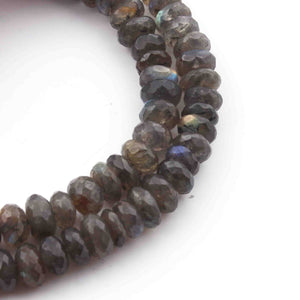 1 Strand Labradorite  Faceted Rondelles  -  Roundel Beads  -8mm-9mm-8 Inches BR2603 - Tucson Beads