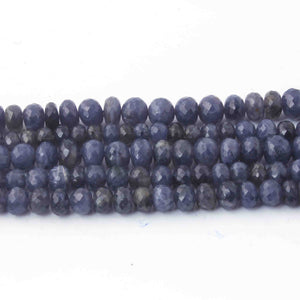 1 Long  Strand  Iolite Faceted Rondelles  - Round Shape Rondelles - 6mm-13mm-12 Inches BR02098 - Tucson Beads