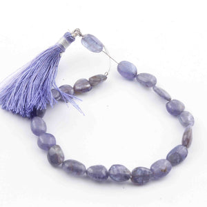 1 Long Strand Tenzanite  Smooth Briolettes -Oval Shape Briolettes - 10mmx7mm - 7.5 Inches BR1113 - Tucson Beads