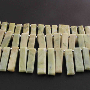 1 Long Strand Yellow Opal Smooth Rectangle Shape Briolettes  - Faceted Briolettes  17mmx8mm-33mmx8mm -10 Inches  BR01446 - Tucson Beads