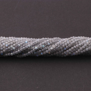 5 Strands Labradorite  Gemstone Balls, Semiprecious beads 12.5 Inches Long- Faceted Gemstone -3mm Jewelry RB0091 - Tucson Beads