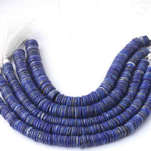 1 Long Strand Lapis Lazuli Faceted Heishi Briolettes - Wheel Beads - 12mm-9mm - 8 Inches BR02064 - Tucson Beads