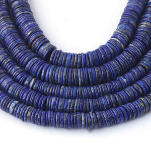 1 Long Strand Lapis Lazuli Faceted Heishi Briolettes - Wheel Beads - 12mm-9mm - 8 Inches BR02064 - Tucson Beads