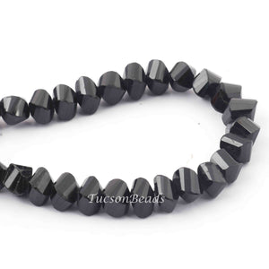 1  Strand Black Spinel Twisted  Shape Briolettes - Faceted Briolettes 8mm 8 Inch BR2475 - Tucson Beads