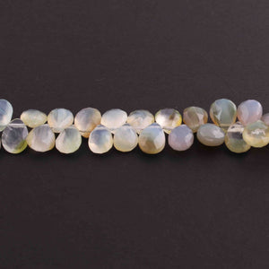 1 Strand Shaded Aqua Chalcedony  Faceted Briolettes -Pear Shape  Briolettes - 9mmx7mm-15mmx10mm 8.5 Inches BR3884 - Tucson Beads