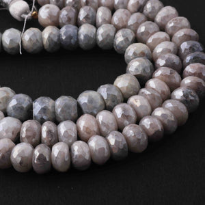 1  Strand Gray Silverite Faceted Rondelles  - Gemstone Rondelles  9mm- 8mm 6.5 Inches BR2494 - Tucson Beads