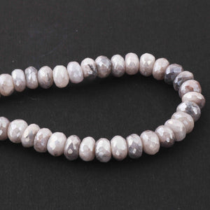 1  Strand Gray Silverite Faceted Rondelles  - Gemstone Rondelles  9mm- 8mm 6.5 Inches BR2494 - Tucson Beads