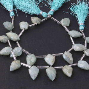 1  Long Strand Shaded Amazonite Faceted Briolettes - Fancy Shape Briolettes -17mmx11mm-20mmx12mm - 8 Inches BR02070 - Tucson Beads