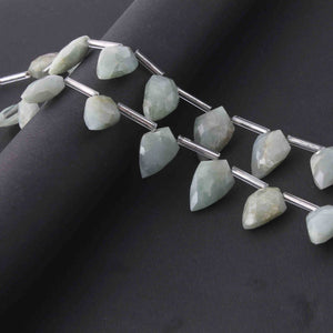 1  Long Strand Shaded Amazonite Faceted Briolettes - Fancy Shape Briolettes -17mmx11mm-20mmx12mm - 8 Inches BR02070 - Tucson Beads