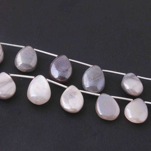 1 Long Strand Grey Moonstone Briolettes -Grey Moonstone Smooth Pear Shape Beads 15mmx11mm- 17mmx11mm  7 Inch BR02077 - Tucson Beads