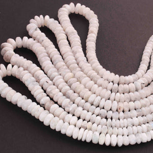 1  Long Strand White Rainbow Moonstone Smooth  Rondelles  - Moonstone rondelles - 3mm-7mm -16 Inches BR01437 - Tucson Beads