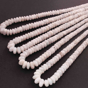 1  Long Strand White Rainbow Moonstone Smooth  Rondelles  - Moonstone rondelles - 3mm-7mm -16 Inches BR01437 - Tucson Beads