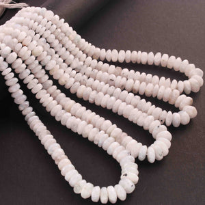 1  Long Strand White Rainbow Moonstone Smooth  Rondelles  - Moonstone rondelles - 3mm-7mm -16 Inches BR01437 - Tucson Beads