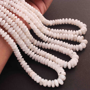 1  Long Strand White Rainbow Moonstone Smooth  Rondelles  - Moonstone rondelles - 3mm-7mm -16 Inches BR01437 - Tucson Beads