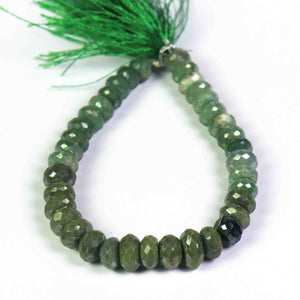 1 Strand Green Agate  Faceted Rondelles Green Agate  Rondelle Beads 11mm-8mm-8 Inches BR3604 - Tucson Beads