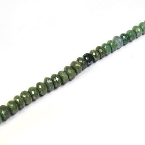 1 Strand Green Agate  Faceted Rondelles Green Agate  Rondelle Beads 11mm-8mm-8 Inches BR3604 - Tucson Beads