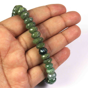 1 Strand Green Agate  Faceted Rondelles Green Agate  Rondelle Beads 11mm-8mm-8 Inches BR3604 - Tucson Beads