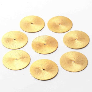 5 Pcs Designer 24k Gold Plated Round Charm ,Copper Design Pendant ,Jewelry Making 30mm GPC492 - Tucson Beads