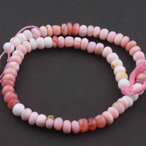 1  Long Strand Pink Opal  Smooth Roundells -Pink Opal Roundells 7mm-13 Inches BR2534 - Tucson Beads