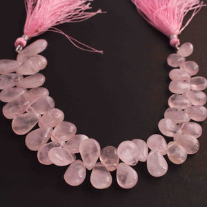 1 Long Rose Quartz Smooth  Briolettes - Pear Shape Briolettes  10mmx9mm-16mmx9mm- 8 Inches BR4371 - Tucson Beads