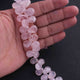 1 Long Rose Quartz Smooth  Briolettes - Pear Shape Briolettes  10mmx9mm-16mmx9mm- 8 Inches BR4371 - Tucson Beads