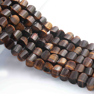 1  Strand Brown Tiger Eye  Faceted Briolettes - Fancy Briolettes - 8mmx7mm 10 Inches BR01521 - Tucson Beads