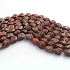 1 Strand Red Jasper Faceted Briolettes  - Fancy  Briolettes -12mmx7mm 11 Inches BR01524 - Tucson Beads