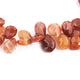 1 Strand Natural Hessonite Garnet Briolette Layout Pear Shape Faceted Beads 13mmx6mm-10mmx6mm  7.5 Inches  BR2780 - Tucson Beads