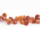 1 Strand Natural Hessonite Garnet Briolette Layout Pear Shape Faceted Beads 13mmx6mm-10mmx6mm  7.5 Inches  BR2780 - Tucson Beads