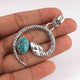 1 Pc Snake 925 Sterling Silver Plated With High Quality  Arizona Turquoise Pendant - OS056 - Tucson Beads