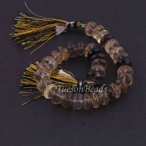 1  Strand Bio Lemon Quarts Faceted  Rondelle Beads - Rondellel Beads 11mm 8 Inches BR017 - Tucson Beads