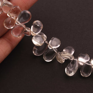 1 Strand Green Amethyst Smooth pear Shape Briolettes - Green Amethyst pear Beads -10mmx8mm-15mmx7mm -8 Inches BR910 - Tucson Beads