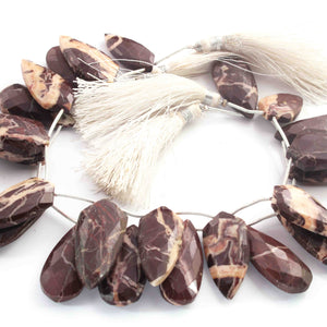 1 Strand Shaded Chocolate Moonstone Faceted Briolettes - Semi Precious Stone Pear Briolettes - 22mmx11mm-31mmx12mm-9 Inch-BR01529 - Tucson Beads