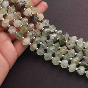 1 Strand Prehnite Faceted Briolettes -Fancy Shape  Briolettes  7mmx8mm 9 Inches BR01516 - Tucson Beads