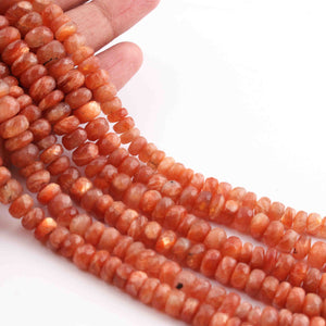 1 Strand Sunstone Faceted Rondelles-Gemstone Beads 9mm-6mm 14.5 Inch BR0899 - Tucson Beads