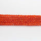 1 Strand Carnelian  Faceted Rondelles - Rounde Ball -Beads 4mm 13 Inches  BR926 - Tucson Beads