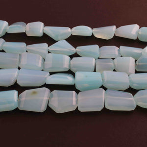 1 Strand Aqua Chalcedony Smooth Briolettes - Assorted Shape  Briolettes - 17mmx12mm-13mmx14mm - 8 Inches BR01016 - Tucson Beads