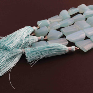 1 Strand Aqua Chalcedony Smooth Briolettes - Assorted Shape  Briolettes - 17mmx12mm-13mmx14mm - 8 Inches BR01016 - Tucson Beads