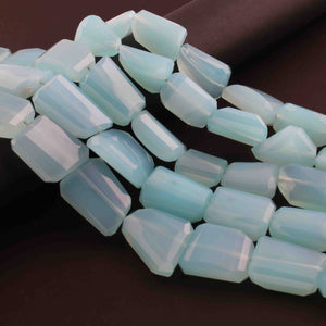 1 Strand Aqua Chalcedony Smooth Briolettes - Assorted Shape  Briolettes - 17mmx12mm-13mmx14mm - 8 Inches BR01016 - Tucson Beads